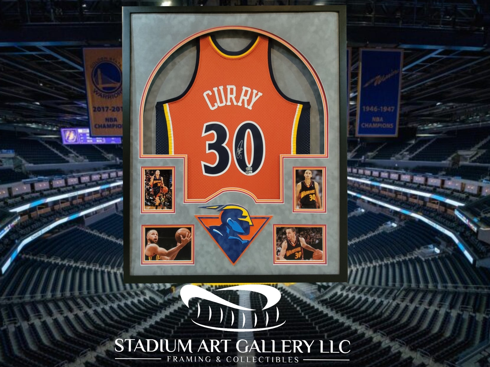 Steph Curry Framed Golden State Warriors Jersey 