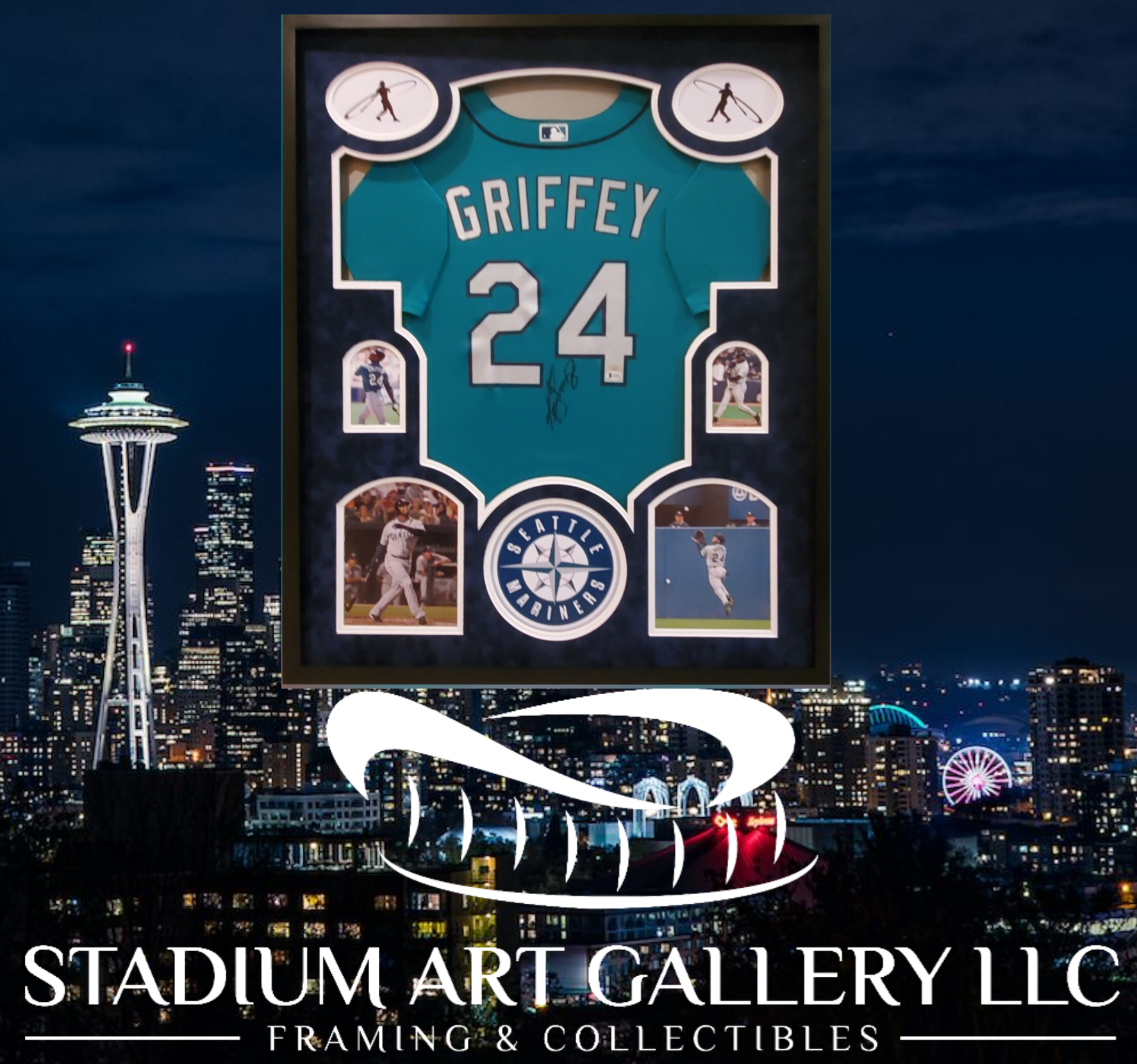 Ken Griffey Jr. signed Seattle Mariners jersey framed